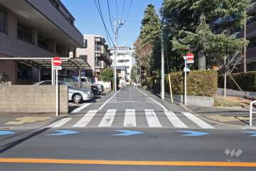 敷地西側の前面道路(南側から)
