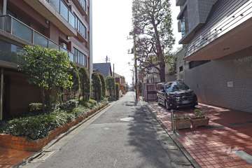 敷地東側の前面道路（北側から）