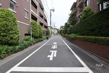 敷地東側の前面道路（南側から）