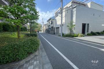 敷地西側の前面道路（北側から）