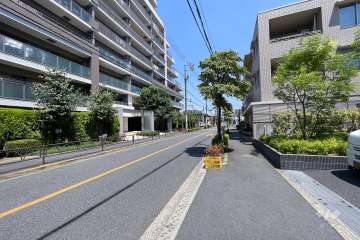 敷地南側の前面道路（西側から）