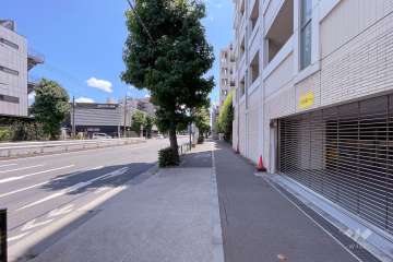 敷地東側の前面道路（北側から）