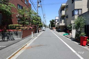 敷地の東側前面道路（南側から）