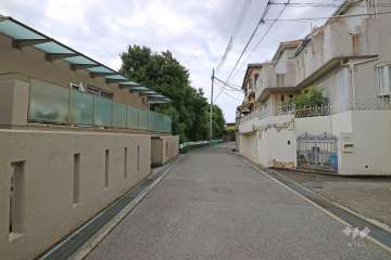 敷地西側の前面道路（北側から）