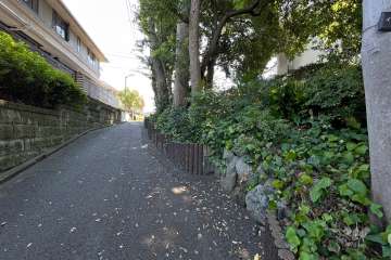 敷地の北側道路の西側から