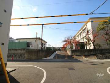 敷地西側にある平木小学校