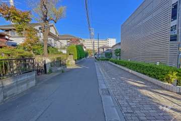 敷地北側の前面道路（西側から）