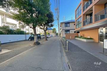 敷地東側の前面道路（北側から）