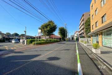 敷地西側の前面道路（南側から）