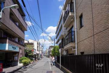 敷地西側の前面道路（南側から）