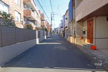 敷地南側の前面道路（西側から）