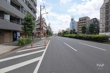 敷地西側の前面道路