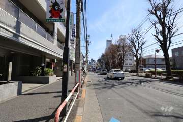 敷地南側の前面道路（北西側から）