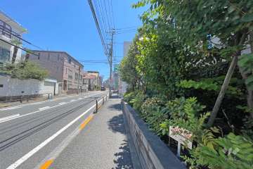 敷地東側の前面道路（北側から）