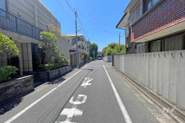 敷地北側の前面道路（東側から）