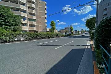 敷地東側の前面道路（北側から）