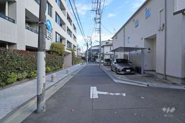 敷地南側の前面道路(西側から)