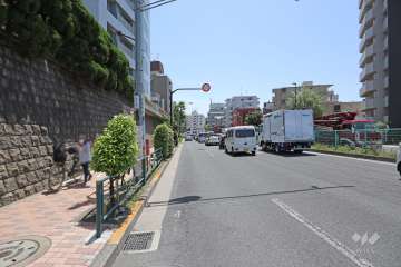 敷地西側の前面道路（北側から）