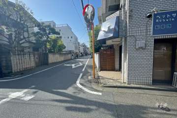 敷地東側の前面道路（北側から）