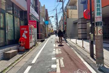 敷地東側の前面道路(北側から)
