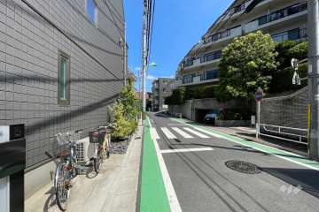 敷地の西側前面道路（南側から）