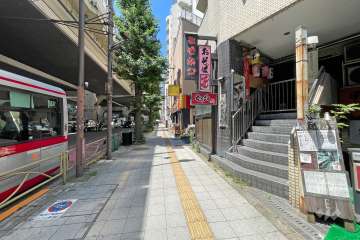 敷地南東側の前面道路（北東側から）