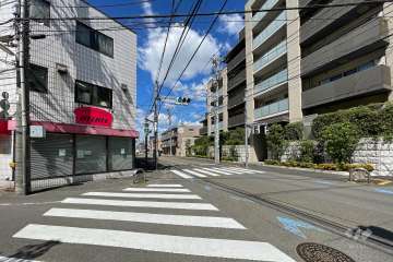 敷地西側の前面道路（南側から）