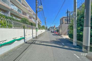 敷地南側の前面道路（西側から）