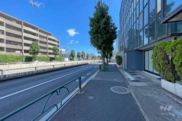 敷地南側の前面道路（西側から）