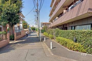 敷地西側の前面道路（南側から）