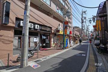 敷地南西側の前面道路（北西側から）