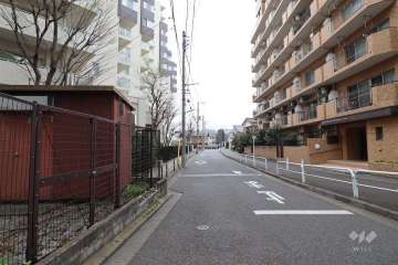 敷地西側の前面道路