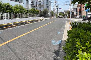 敷地東側の前面道路