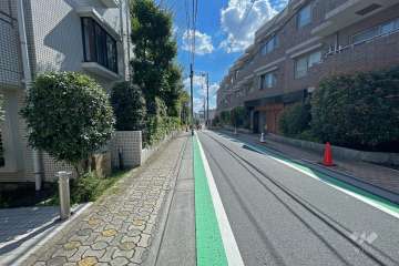 敷地西側の前面道路（北側から）