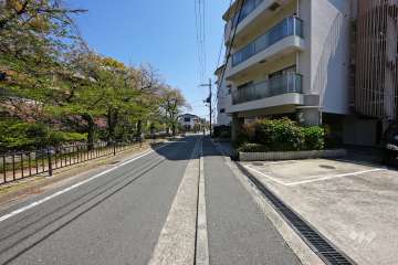 敷地北側の前面道路（北西側から）