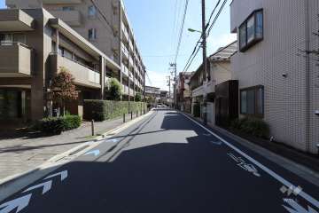 敷地の西側前面道路（北側から）