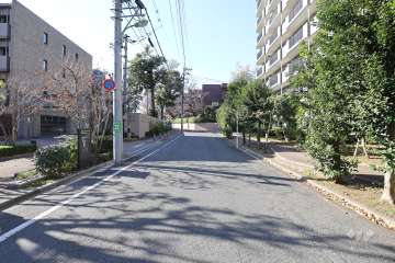 敷地北側の前面道路　