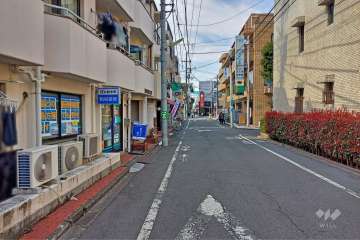 敷地北東側の前面道路(南東側から)