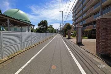 敷地東側の前面道路(北側から)