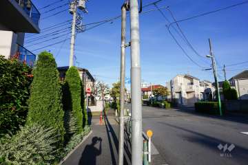 敷地南側の前面道路（西側から）