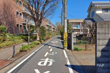 敷地東側の前面道路（南側から）