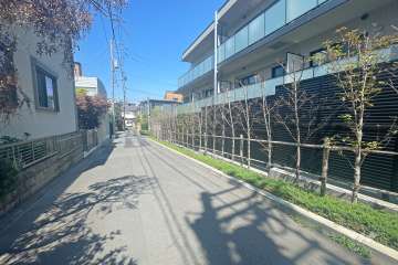 敷地西側の前面道路（南側から）