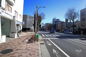 敷地南西側の前面道路(北西側から)