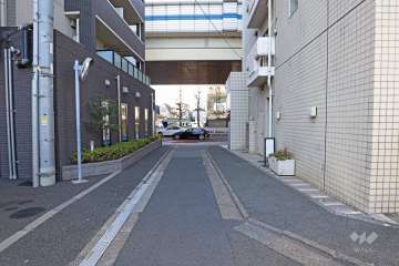 敷地西側の前面道路（南側から）