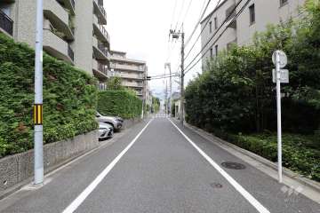 敷地東側の前面道路（南側から）