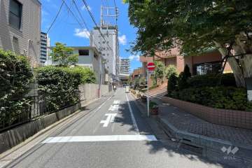 敷地西側の前面道路（南側から）