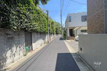 敷地南側の前面道路（西側から）