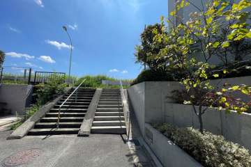 敷地南東側の前面道路（北東側から）