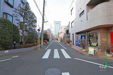敷地北側の前面道路（東側から）