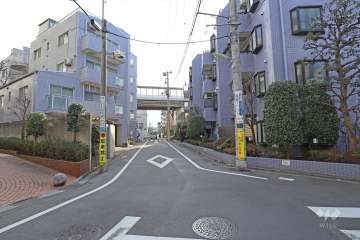 敷地東側の前面道路（北側から）